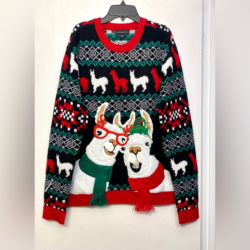 Blizzard Bay Ugly Christmas‎ Sweater Festive Holiday Winter Llama Men’s Medium